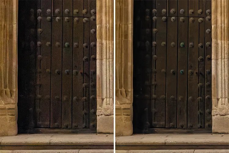 Portada de iglesia (recorte al 100 %)